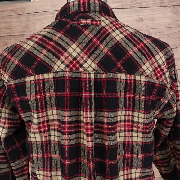 Legendary Whitetails Buck Camp Shirt Mens Medium Red Black Plaid Flannel Cotton - Picture 6 of 9